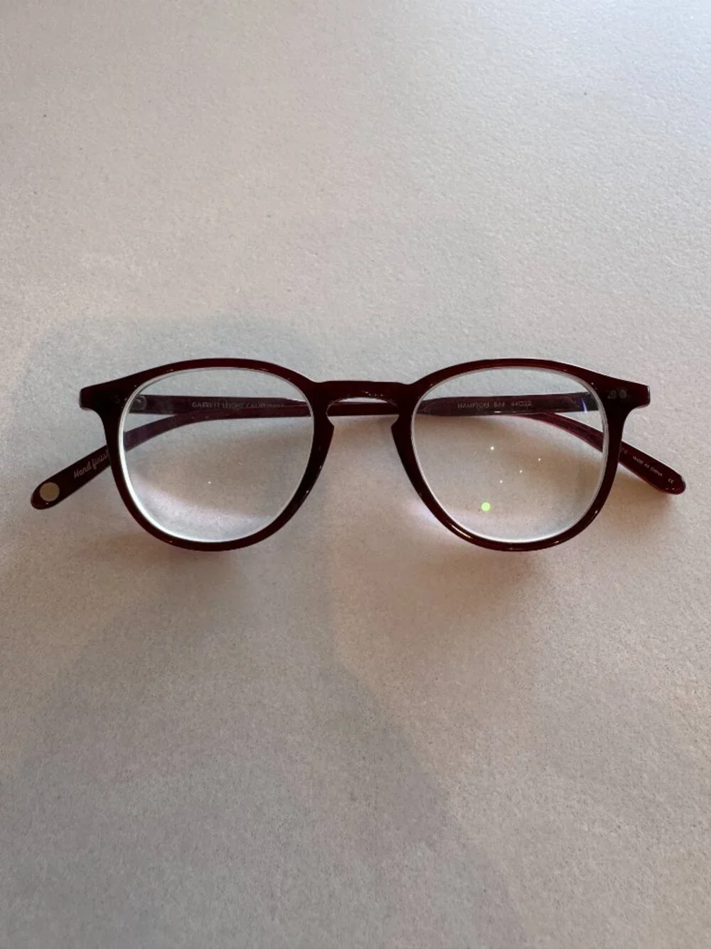 Garrett Leight Hampton dark red glasses- frames only